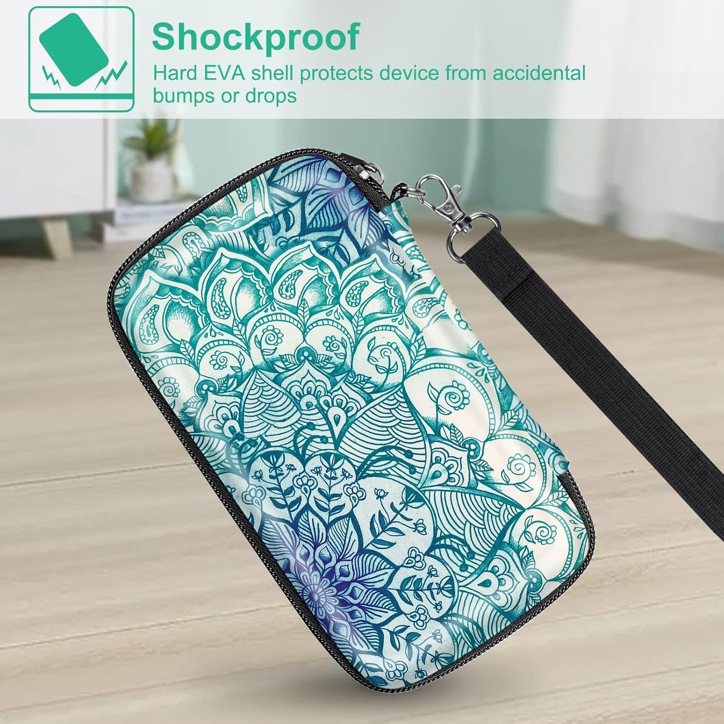 Protective Case for Kodak Step/Mini 2 Hd/Printomatic/Kodak Smile Camera & Printer - Shockproof Hard Shell Carrying Case with Inner Pocket, Emerald Illusions