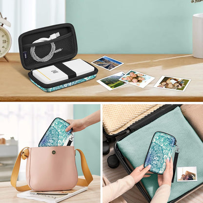 Protective Case for Kodak Step/Mini 2 Hd/Printomatic/Kodak Smile Camera & Printer - Shockproof Hard Shell Carrying Case with Inner Pocket, Emerald Illusions